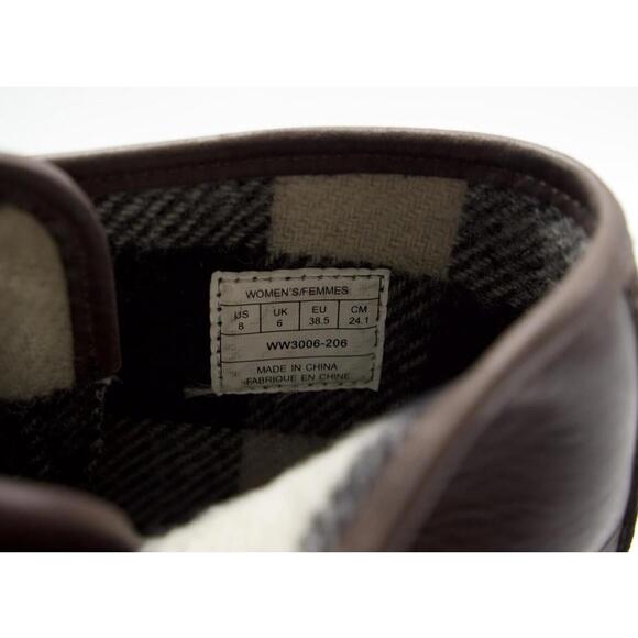 Woolrich Womens Deadeye Brown Leather Lace Boot Flannel Lined Size 8 - Picture 7 of 8